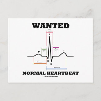 Wanted Normal Heartbeat (Electrocardiogram) Postcard
