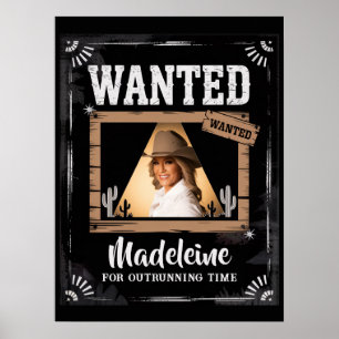 Wanted Old Wild West Western Fun Birthday Poster