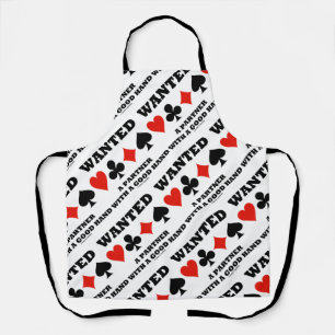 Wanted Partner With A Good Hand Bridge Card Suits Apron