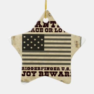 Wanted Peace Inspired Text Design Ceramic Tree Decoration
