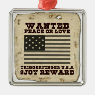 Wanted Peace Inspired Text Design Metal Tree Decoration