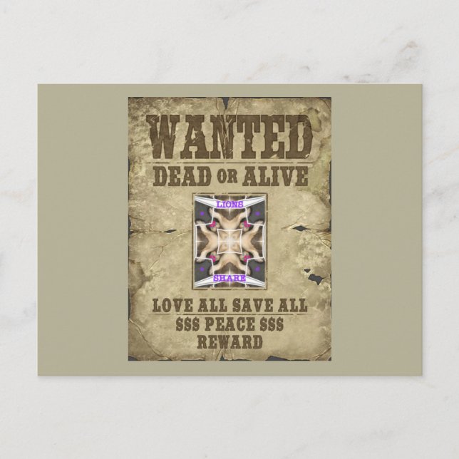 Wanted Peace, Love and Inspiration: Spread Harmony Postcard (Front)