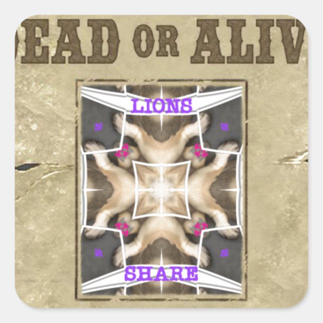 Wanted Peace, Love and Inspiration: Spread Harmony Square Sticker (Front)