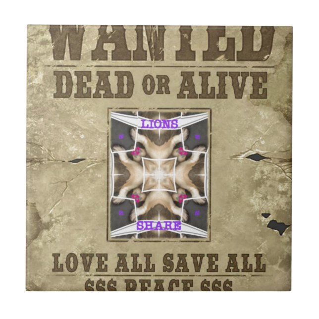 Wanted Peace, Love and Inspiration: Spread Harmony Tile (Front)