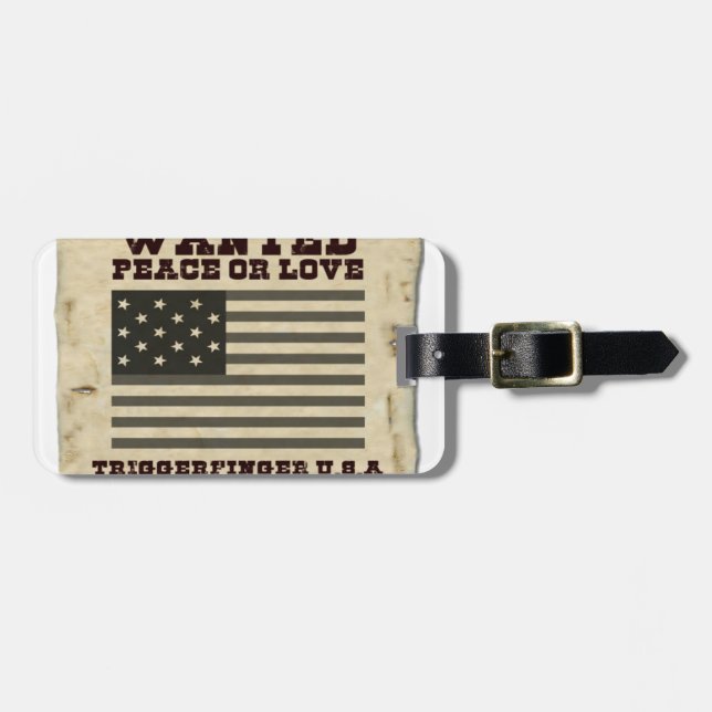 Wanted Peace Luggage Tag (Front Horizontal)