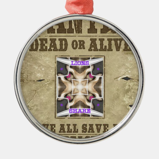 Wanted Peace Metal Tree Decoration (Front)