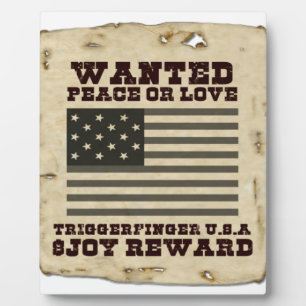 Wanted Peace Plaque