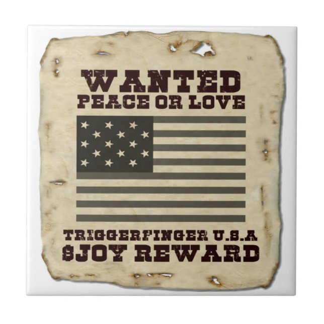 Wanted Peace Tile (Front)