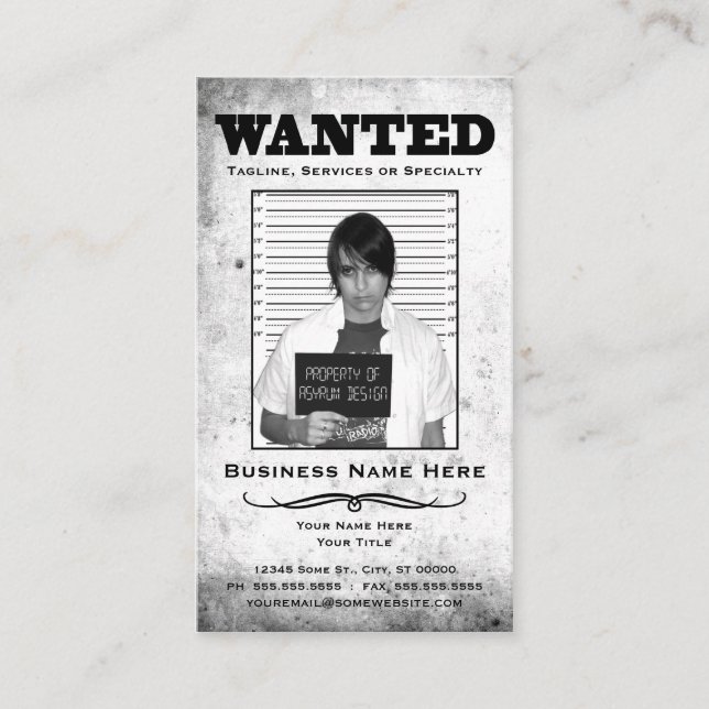 wanted poster business card (Front)