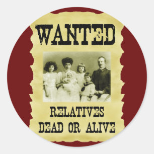 Wanted Poster Classic Round Sticker
