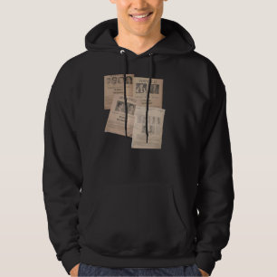 wanted poster collage cool hoodie design