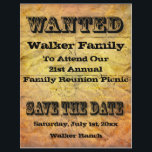 Wanted Poster Flyer<br><div class="desc">Have fun with this Wanted Save The Date Poster style graphic design.  Add your own text to fit your own event. Great for weddings,  engagements,  anniversaries,  graduation,  fundraisers,  reunions and more.</div>