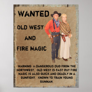 Wanted Poster Gunslinger of West
