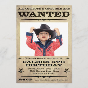 Wanted Poster Kids Party Invitation