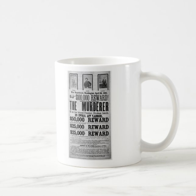 Wanted Poster Lincoln Assassination Conspirators Coffee Mug (Right)
