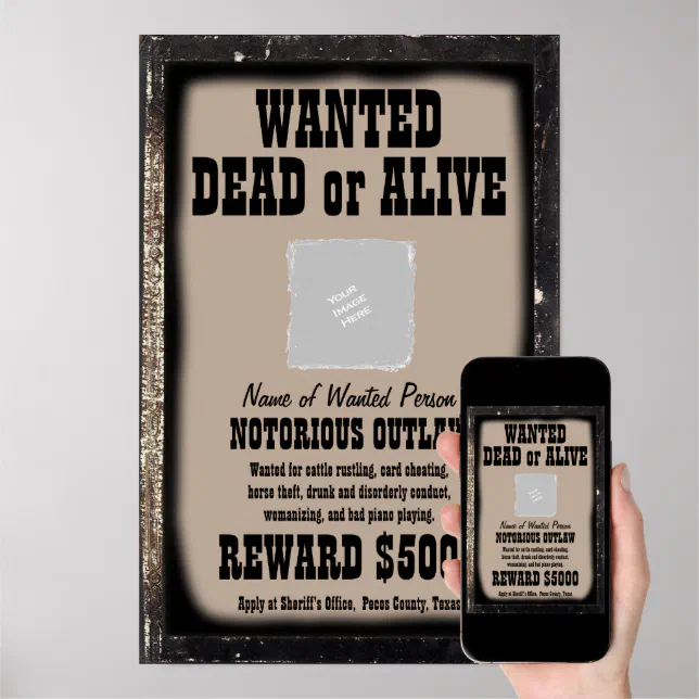 WANTED POSTER - Make Your Own Customised | Zazzle