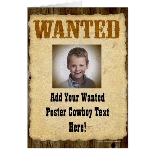 Wanted Poster Old-Time Photo Card