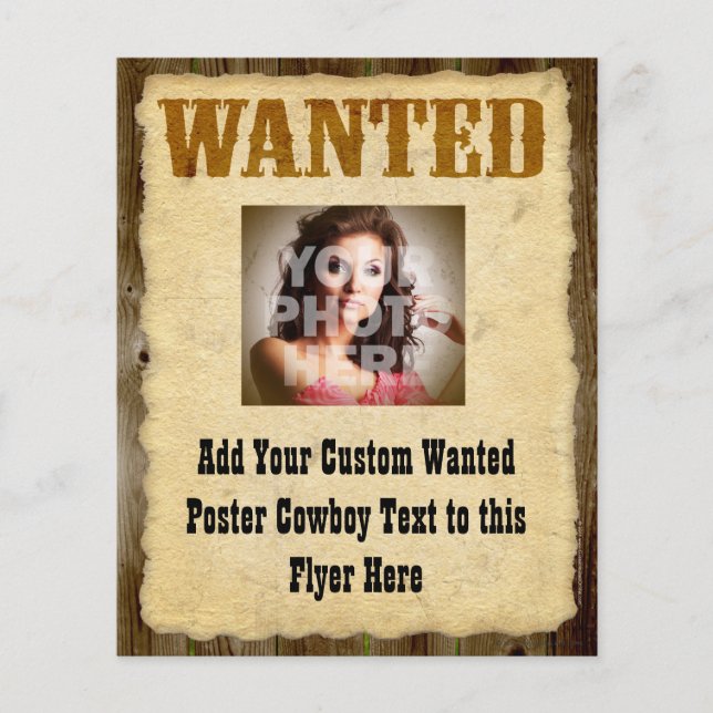 Wanted Poster Old-Time Photo Flyer (Front)