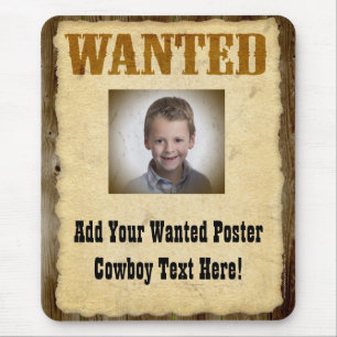 Wanted Poster Old-Time Photo Mouse Mat