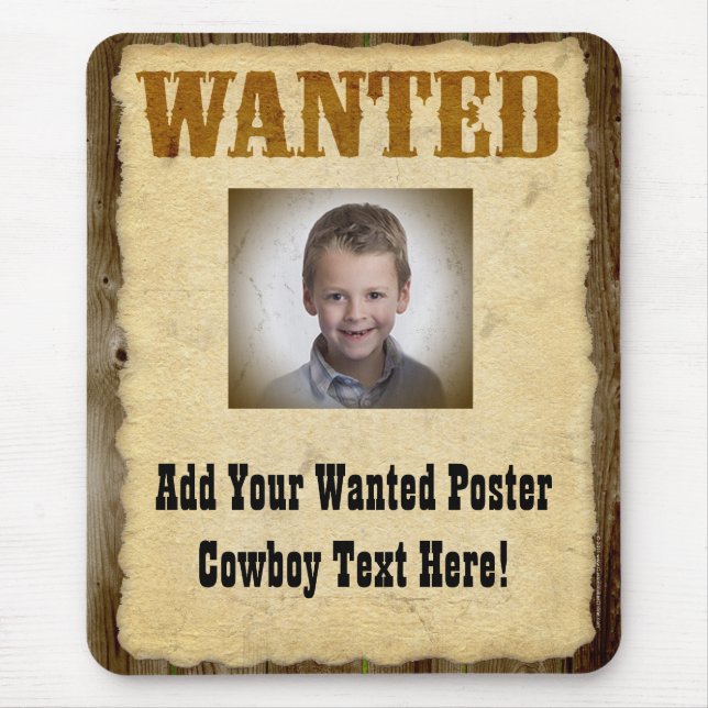 Wanted Poster Old-Time Photo Mouse Mat (Front)