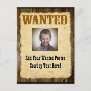 Wanted Poster Old-Time Photo Postcard