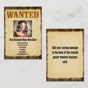 Wanted Poster Old-Time Photo Vintage Antique Business Card