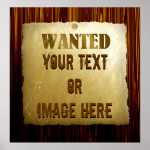 Wanted Poster On Wood