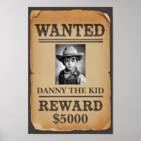 Wanted Poster - Personalised Wild West Cowboy