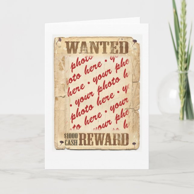 WANTED Poster Photo Frame Card (Front)