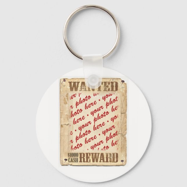 WANTED Poster Photo Frame Key Ring (Front)