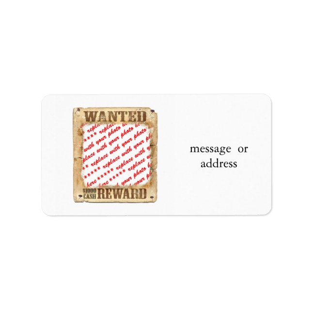 WANTED Poster Photo Frame Label (Front)
