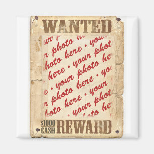 WANTED Poster Photo Frame Magnet