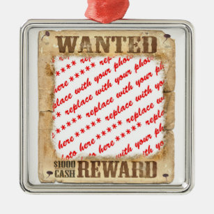 WANTED Poster Photo Frame Metal Tree Decoration