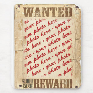 WANTED Poster Photo Frame Mouse Mat