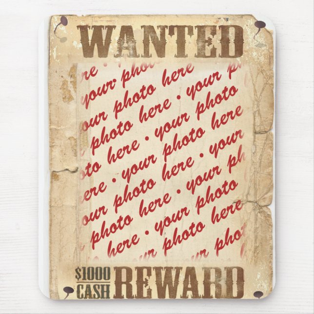 WANTED Poster Photo Frame Mouse Mat (Front)