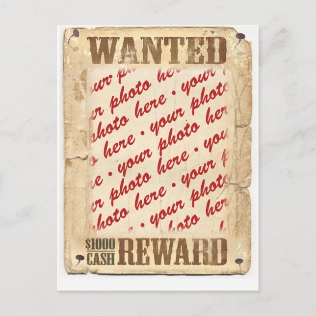 WANTED Poster Photo Frame Postcard (Front)