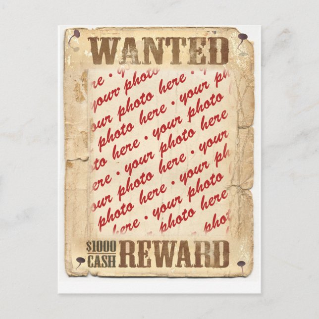 WANTED Poster Photo Frame Postcard (Front)