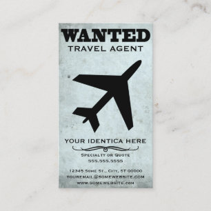 wanted poster travel agent business card