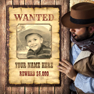 Wanted Poster Vintage Wild West Photo Template