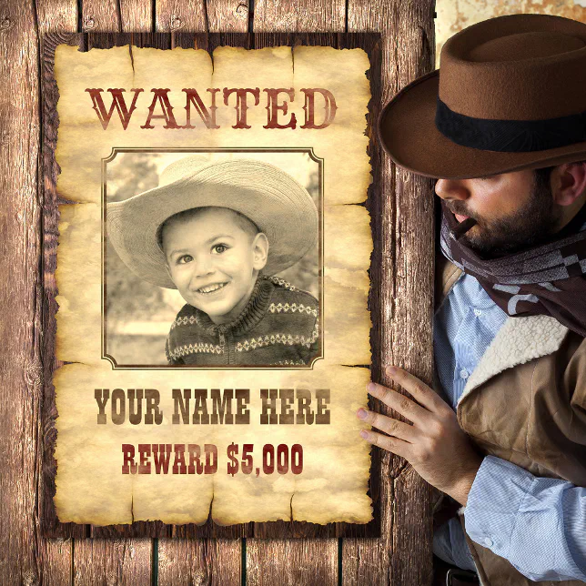 Wanted Poster | Vintage Wild West Photo Template | Zazzle