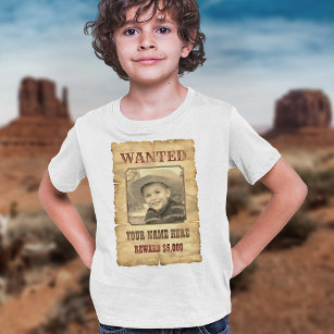 Wanted Poster   Vintage Wild West Photo Template T-Shirt