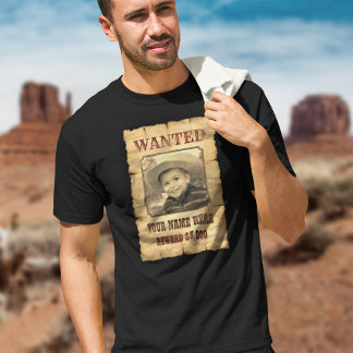 Wanted Poster | Vintage Wild West Photo Template T T-Shirt