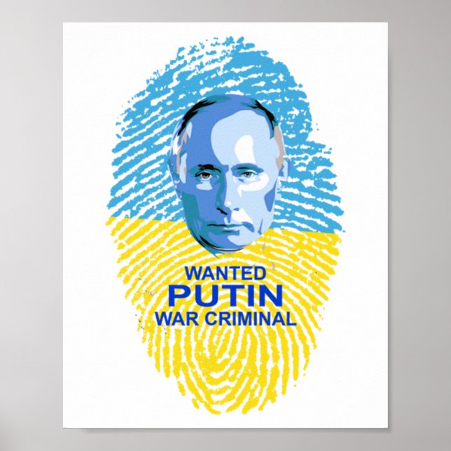 WANTED Putin War Criminal  Poster (Front)