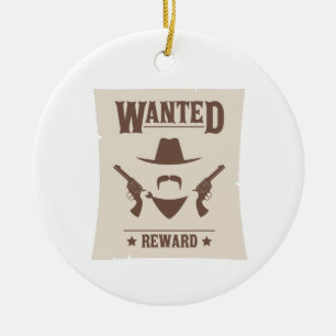 Wanted Reward Ceramic Tree Decoration