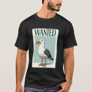 Wanted Seagull with Fries Beanie Humor T-Shirt