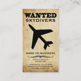 wanted : skydivers business card