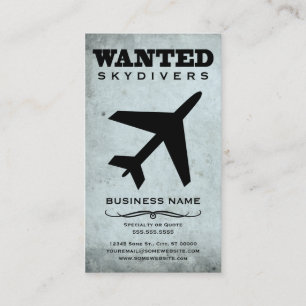 wanted : skydivers business card