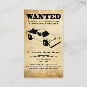 wanted : snow plough and lawn care services business card
