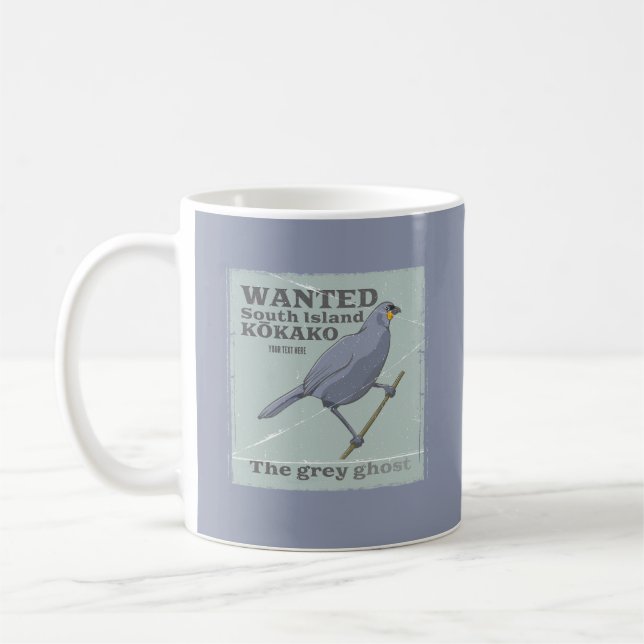 Wanted South Island Kokako Coffee Mug (Left)