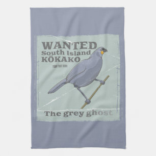 Wanted South Island Kokako Tea Towel